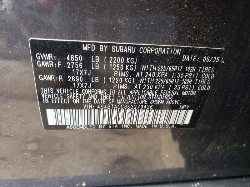 Продажа на аукционе авто 2025 Subaru Outback, vin: 4S4BTACC3S3279436, номер лота: 60360946