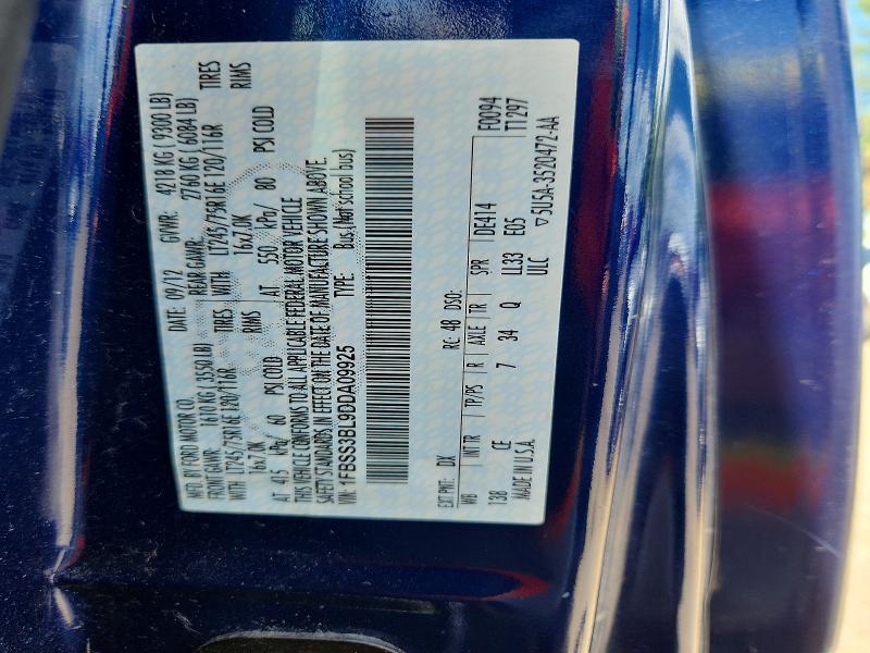 Aukcja sprzedaży 2013 Ford Econoline, vin: 1FBSS3BL9DDA09925, numer aukcji: 62625636