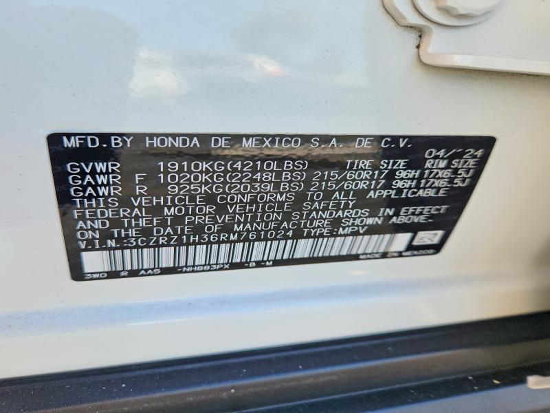 Aukcja sprzedaży 2024 Honda Hr-v, vin: 3CZRZ1H36RM761024, numer aukcji: 60627746