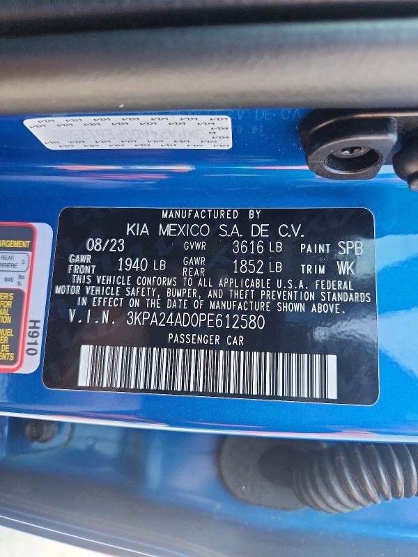 Aukcja sprzedaży 2023 Kia Rio, vin: 3KPA24AD0PE612580, numer aukcji: 60143186