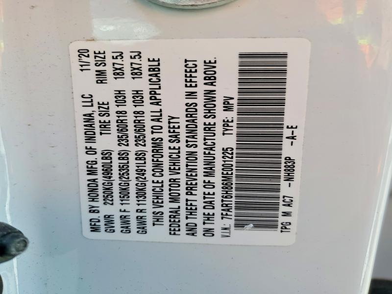 62275076 :رقم المزاد ، 7FART6H86ME001225 vin ، 2021 Honda Cr-v مزاد بيع