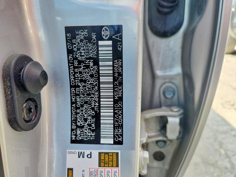 Продажа на аукционе авто 2019 Toyota Corolla Hatchback, vin: JTNK4RBE9K3010758, номер лота: 59238976