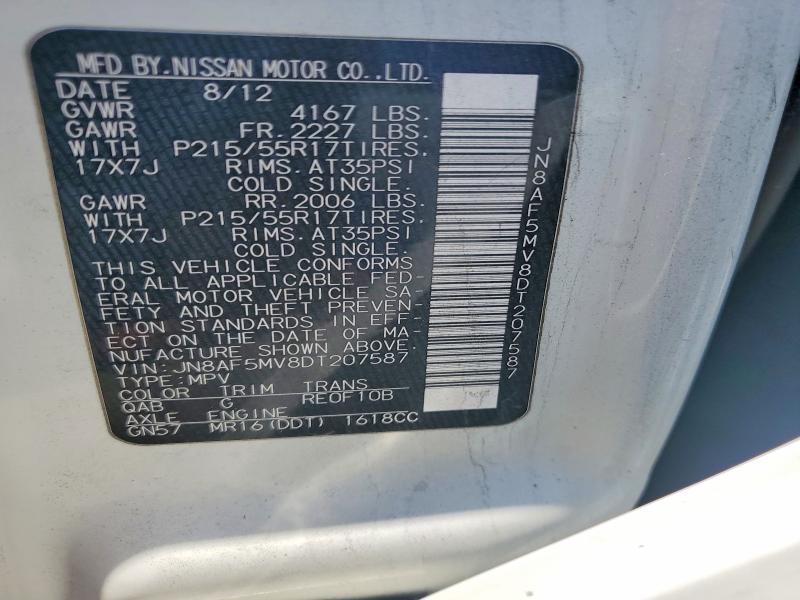 Продаж на аукціоні авто 2013 Nissan Juke, vin: JN8AF5MV8DT207587, номер лоту: 60480516