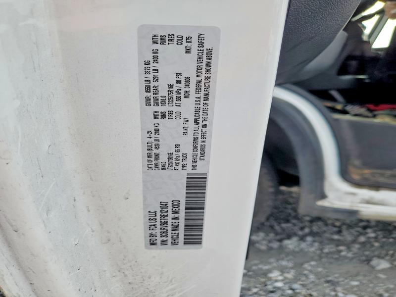 61936736 :رقم المزاد ، 3C6LRVBG7RE121047 vin ، 2024 Ram Promaster 1500 مزاد بيع