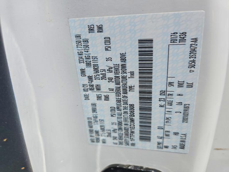 63489696 :رقم المزاد ، 1FTFW1ED3MFB06908 vin ، 2021 Ford F150 مزاد بيع