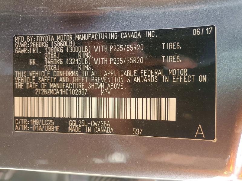 2017 Lexus Rx 350 მანქანა იყიდება აუქციონზე, vin: 2T2BZMCA1HC102897, აუქციონის ნომერი: 60022386
