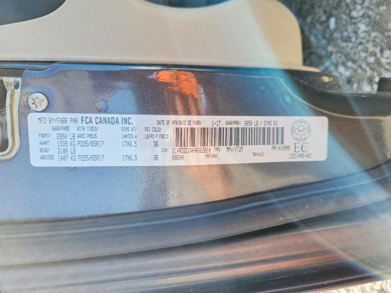 Aukcja sprzedaży 2017 Dodge Grand Caravan, vin: 2C4RDGDG4HR662810, numer aukcji: 85632055