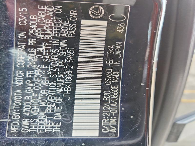 Aukcja sprzedaży 2015 Lexus Es, vin: JTHBK1GG8F2189651, numer aukcji: 60126686