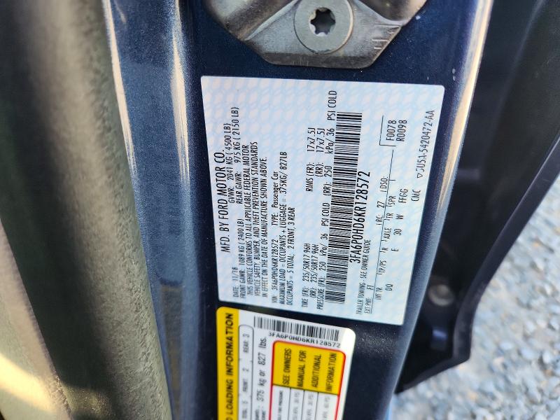 Продажа на аукционе авто 2019 Ford Fusion, vin: 3FA6P0HD6KR128572, номер лота: 63306866