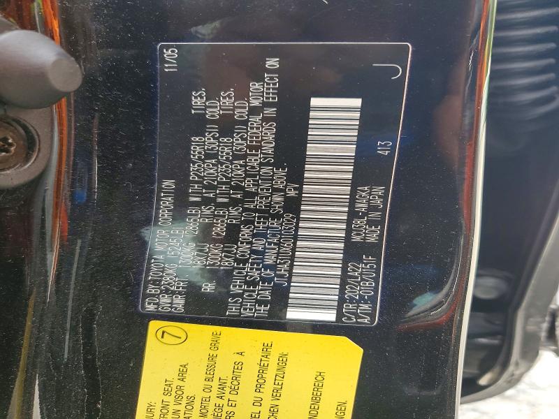 2006 Lexus Rx მანქანა იყიდება აუქციონზე, vin: JTJHA31UX60103029, აუქციონის ნომერი: 61781866