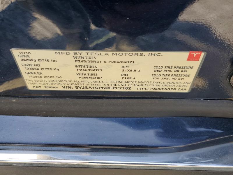 Продажа на аукционе авто 2013 Tesla Model S, vin: 5YJSA1CP5DFP27162, номер лота: 61699126