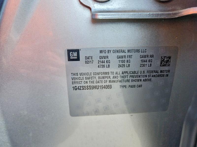 2017 Buick Lacrosse მანქანა იყიდება აუქციონზე, vin: 1G4ZS5SS9HU194069, აუქციონის ნომერი: 61741146