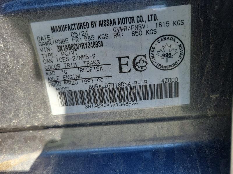 Продажа на аукционе авто 2024 Nissan Sentra, vin: 3N1AB8CV1RY348934, номер лота: 60468746