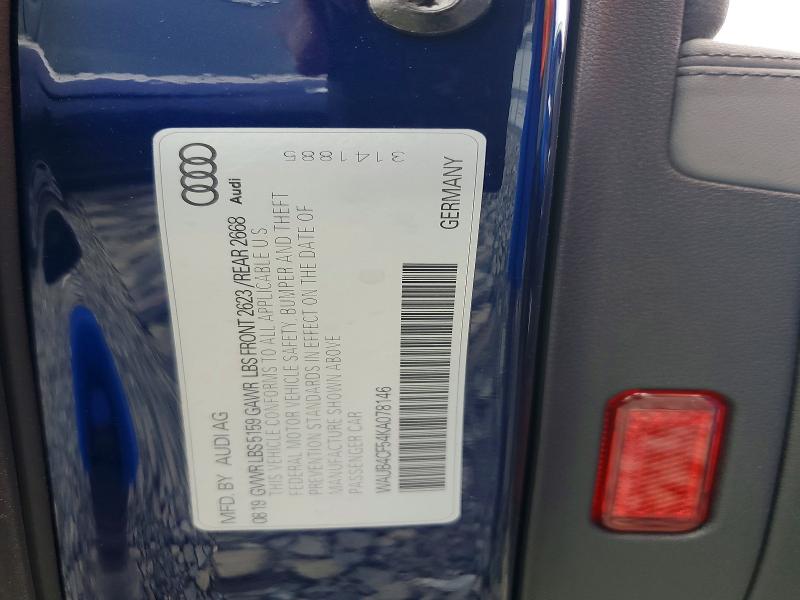 59362366 :رقم المزاد ، WAUB4CF54KA078146 vin ، 2019 Audi S5 مزاد بيع