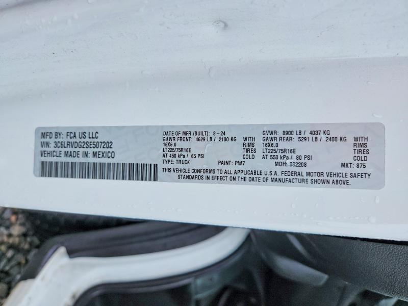 62762556 :رقم المزاد ، 3C6LRVDG2SE507202 vin ، 2025 Ram Promaster 2500 مزاد بيع