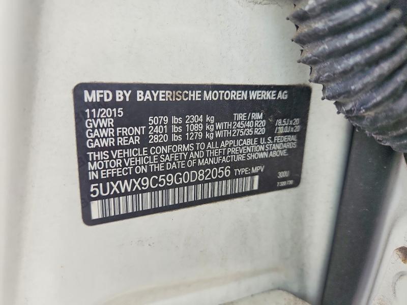 61088136 :رقم المزاد ، 5UXWX9C59G0D82056 vin ، 2016 Bmw X3 مزاد بيع