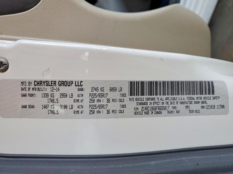 61483046 :رقم المزاد ، 2C4RC1BG6FR655017 vin ، 2015 Chrysler Town & Country مزاد بيع