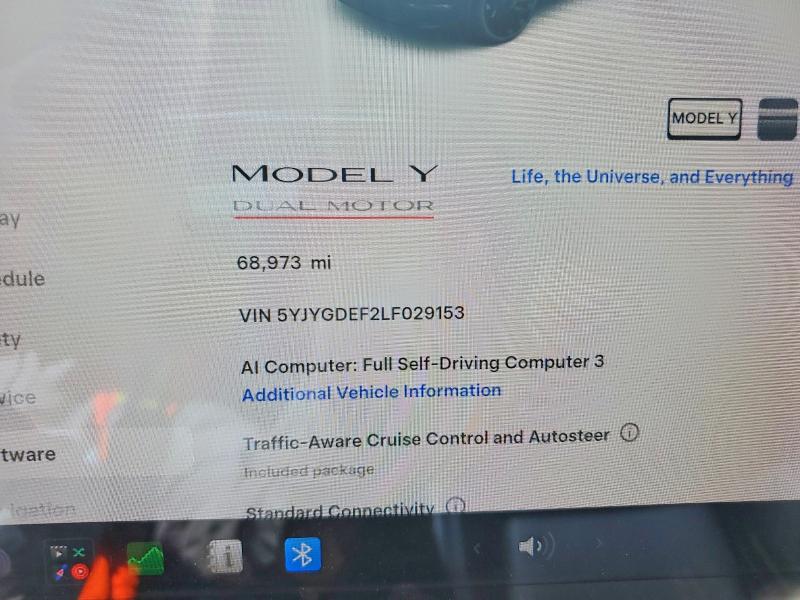 Aukcja sprzedaży 2020 Tesla Model Y, vin: 5YJYGDEF2LF029153, numer aukcji: 61379606