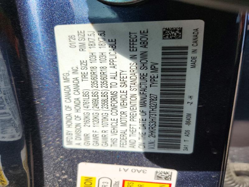 Aukcja sprzedaży 2026 Honda Cr-v, vin: 2HKRS3H73TH327827, numer aukcji: 63340206