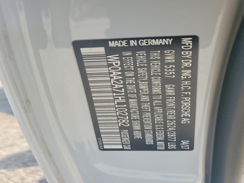 60658076 :رقم المزاد ، WP0AA2A71HL102782 vin ، 2017 Porsche Panamera مزاد بيع