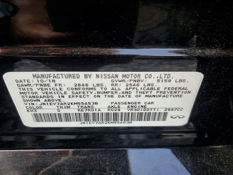 Продаж на аукціоні авто 2019 Infiniti Q50, vin: JN1EV7AR2KM554538, номер лоту: 61927416