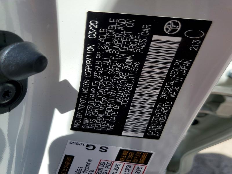 Продажа на аукционе авто 2020 Toyota Corolla, vin: JTDEPRAE0LJ111596, номер лота: 62997696