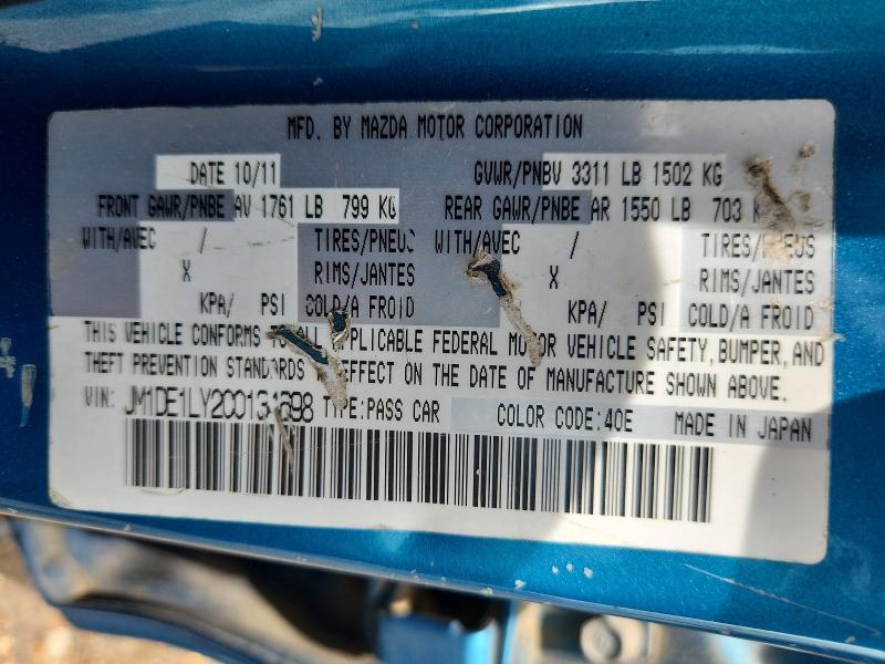 Aukcja sprzedaży 2012 Mazda Mazda2, vin: JM1DE1LY2C0134698, numer aukcji: 61335936