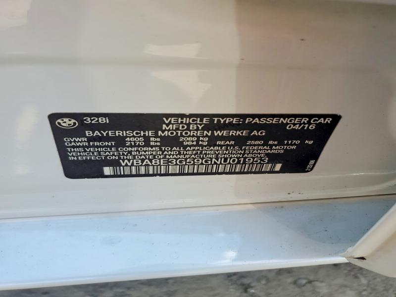 Aukcja sprzedaży 2016 Bmw 328, vin: WBA8E3G59GNU01953, numer aukcji: 60414556