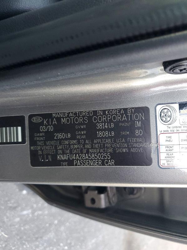 61888046 :رقم المزاد ، KNAFU4A28A5850255 vin ، 2010 Kia Forte مزاد بيع