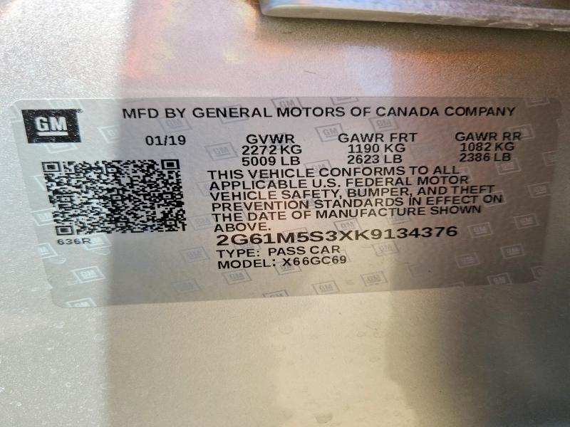 Aukcja sprzedaży 2019 Cadillac Xts, vin: 2G61M5S3XK9134376, numer aukcji: 60757926