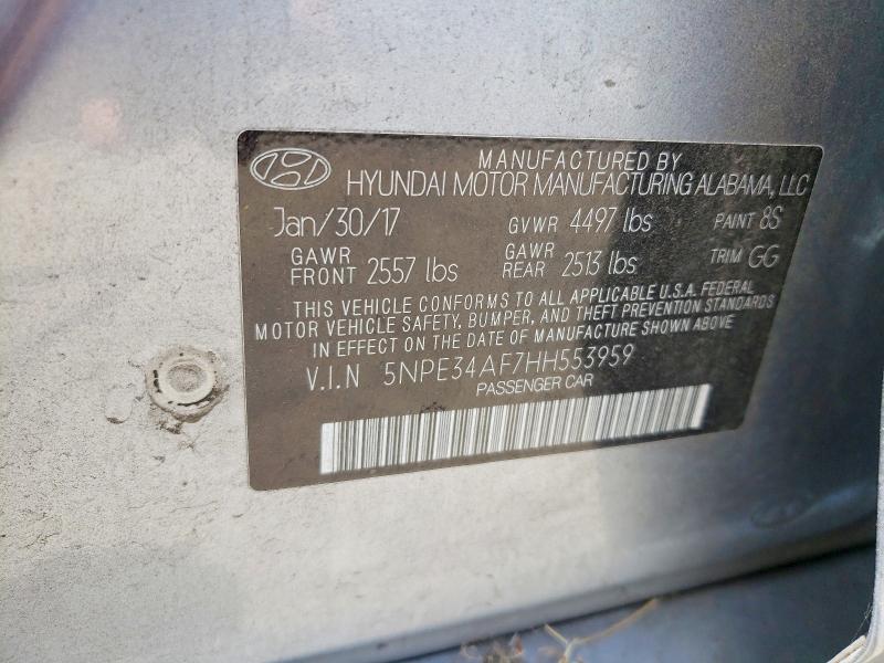 Aukcja sprzedaży 2017 Hyundai Sonata, vin: 5NPE34AF7HH553959, numer aukcji: 95588445