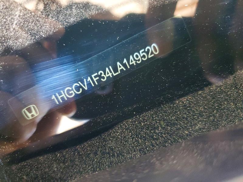 Продаж на аукціоні авто 2020 Honda Accord, vin: 1HGCV1F34LA149520, номер лоту: 61295176