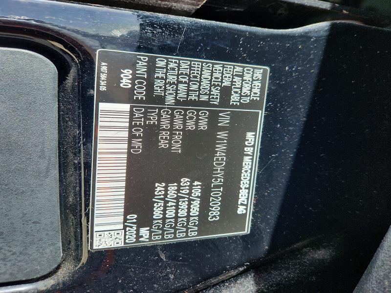 2020 Mercedes-benz Sprinter მანქანა იყიდება აუქციონზე, vin: W1W4EDHY5LT020983, აუქციონის ნომერი: 60791076