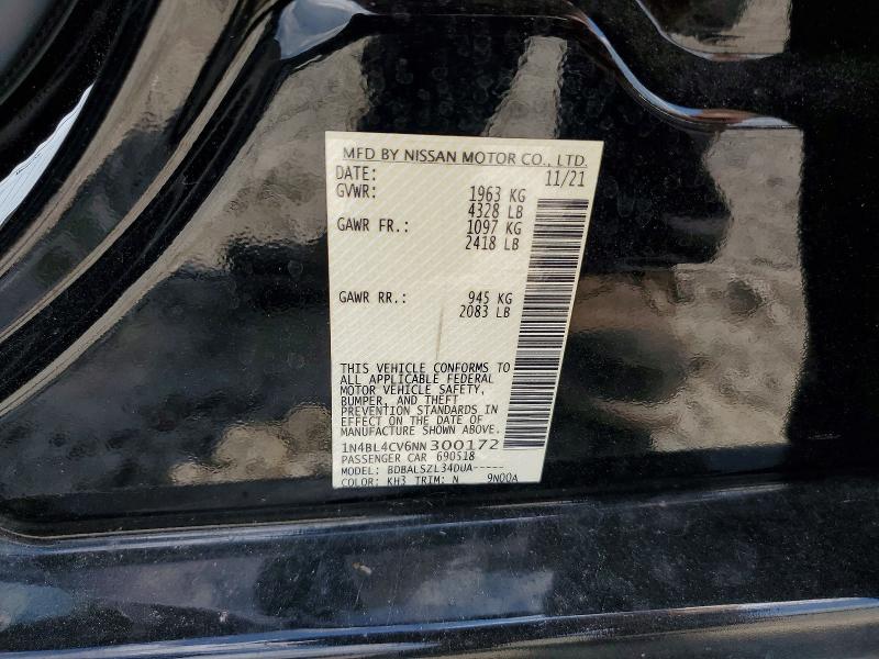 59676206 :رقم المزاد ، 1N4BL4CV6NN300172 vin ، 2022 Nissan Altima مزاد بيع