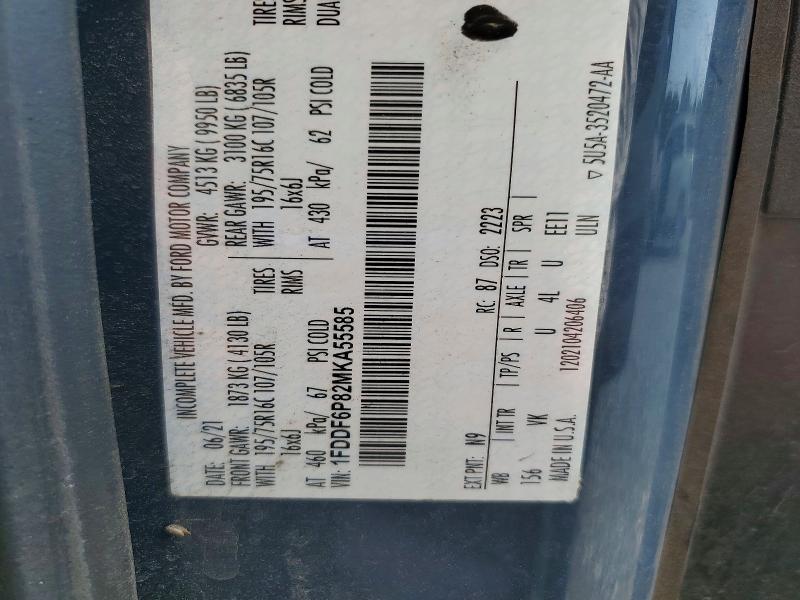 2021 Ford Transit მანქანა იყიდება აუქციონზე, vin: 1FDDF6P82MKA55585, აუქციონის ნომერი: 61669316