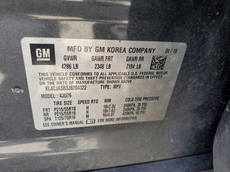 Продажа на аукционе авто 2018 Buick Encore, vin: KL4CJASB3JB704322, номер лота: 63363326