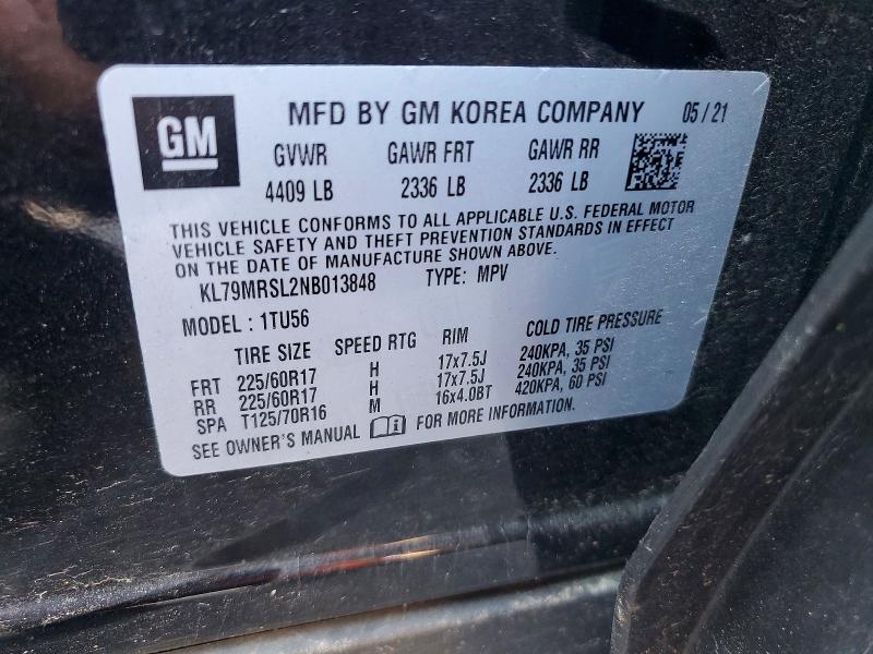 Продажа на аукционе авто 2022 Chevrolet Trailblazer, vin: KL79MRSL2NB013848, номер лота: 60995936