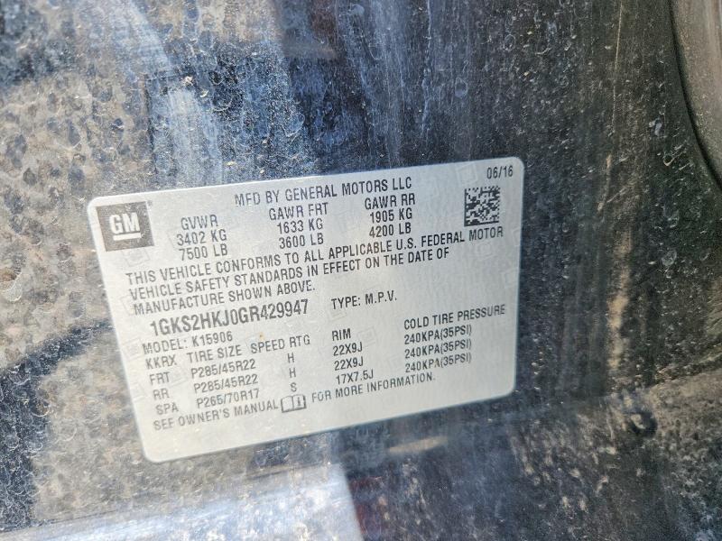 2016 Gmc Yukon Xl მანქანა იყიდება აუქციონზე, vin: 1GKS2HKJ0GR429947, აუქციონის ნომერი: 61075846