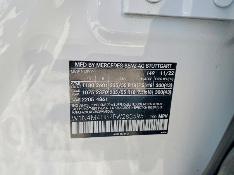 Продажа на аукционе авто 2023 Mercedes-benz Glb, vin: W1N4M4HB7PW283595, номер лота: 60223926