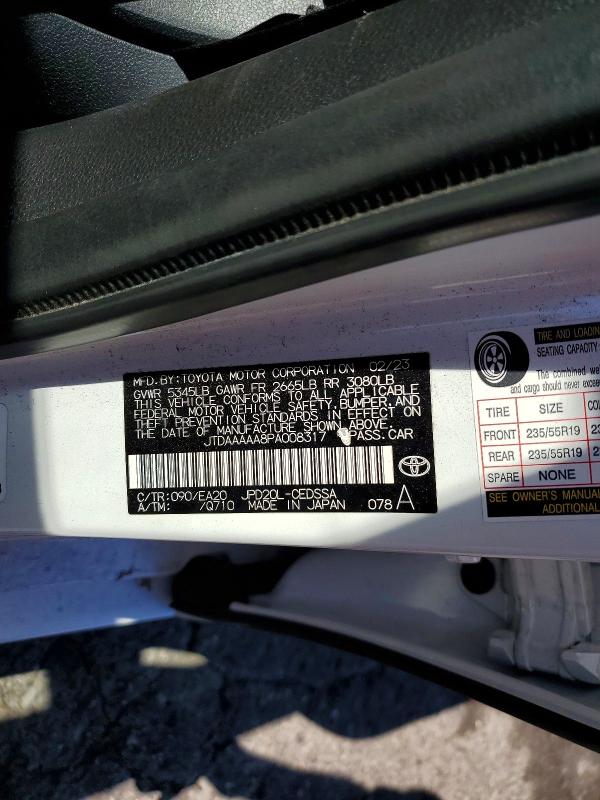 2023 Toyota Mirai მანქანა იყიდება აუქციონზე, vin: JTDAAAAA8PA008317, აუქციონის ნომერი: 63233616