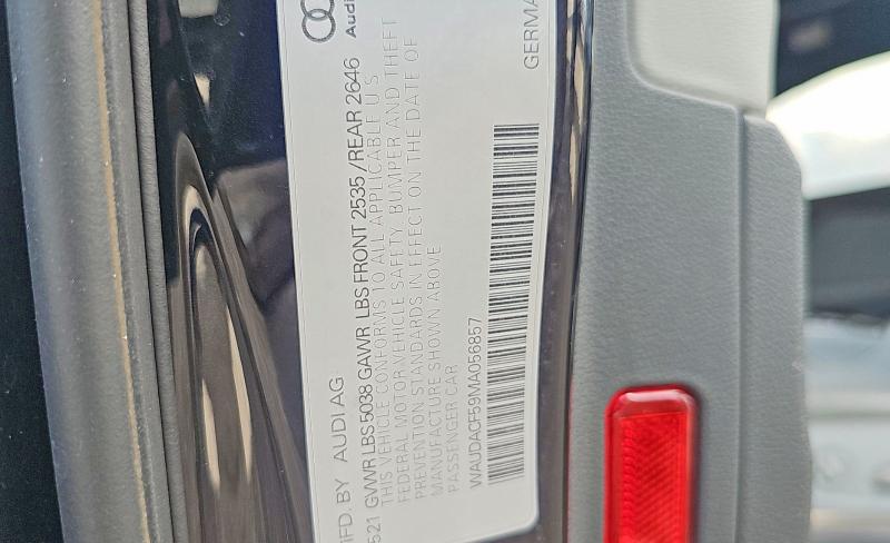 2021 Audi A5 მანქანა იყიდება აუქციონზე, vin: WAUDACF59MA056857, აუქციონის ნომერი: 63743866
