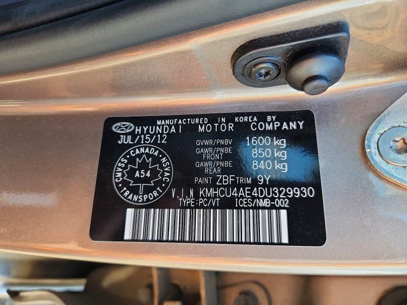 Aukcja sprzedaży 2013 Hyundai Accent, vin: KMHCU4AE4DU329930, numer aukcji: 58632636