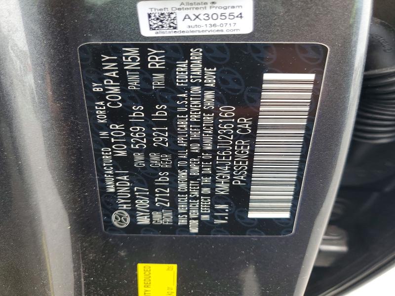 Продажа на аукционе авто 2018 Genesis G80, vin: KMHGN4JE6JU236160, номер лота: 62441486