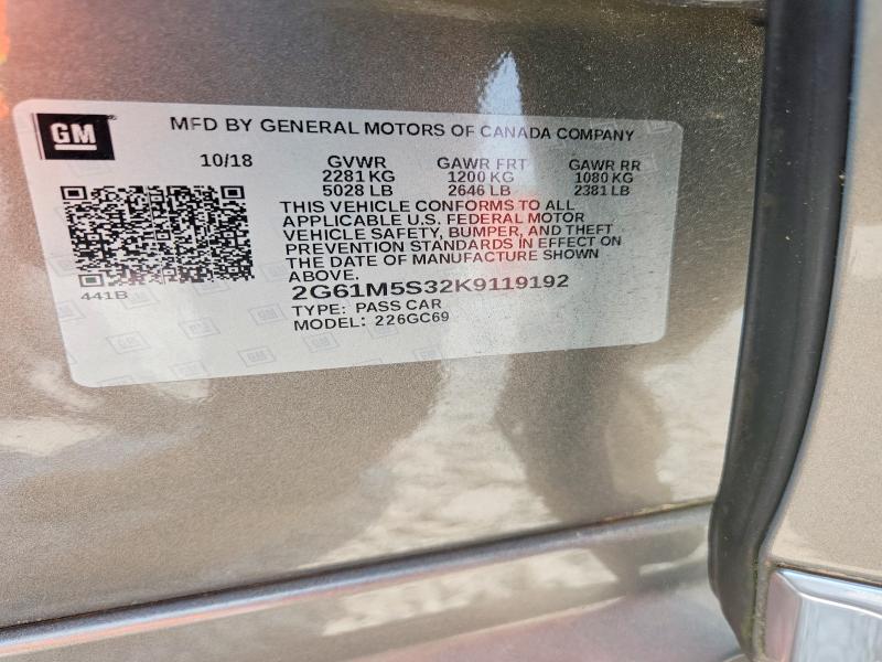 2019 Cadillac Xts მანქანა იყიდება აუქციონზე, vin: 2G61M5S32K9119192, აუქციონის ნომერი: 63412186