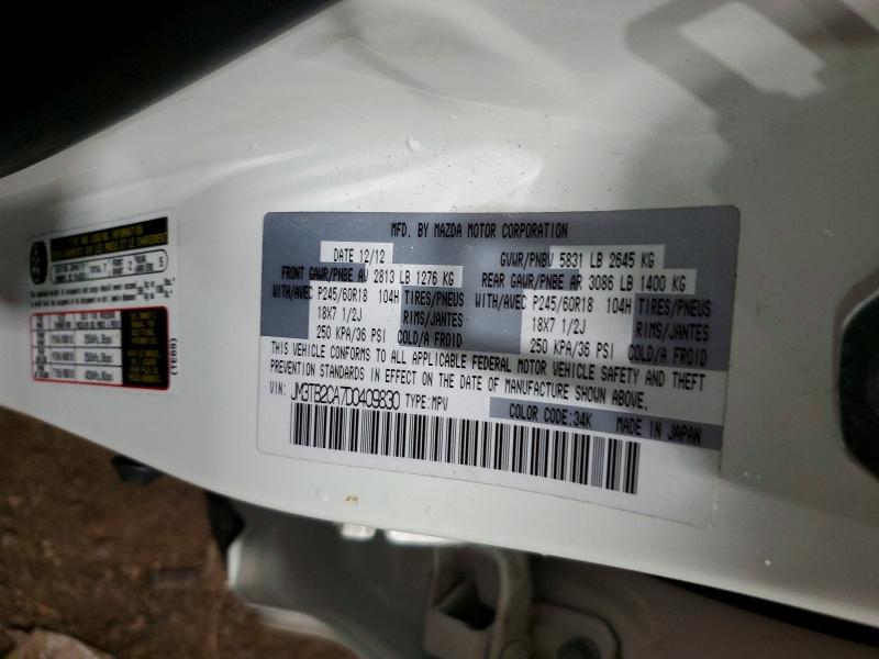 61029036 :رقم المزاد ، JM3TB2CA7D0409830 vin ، 2013 Mazda Cx-9 مزاد بيع