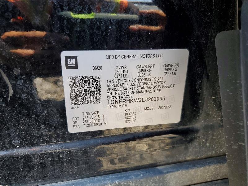 Aukcja sprzedaży 2020 Chevrolet Traverse, vin: 1GNERHKW2LJ263995, numer aukcji: 61819016