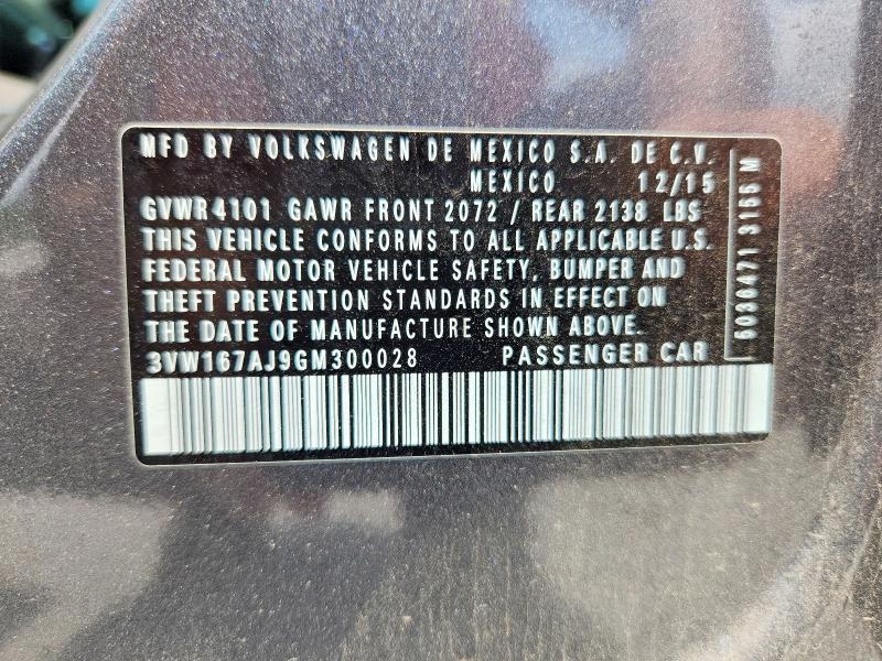 Aukcja sprzedaży 2016 Volkswagen Jetta, vin: 3VW167AJ9GM300028, numer aukcji: 59648336