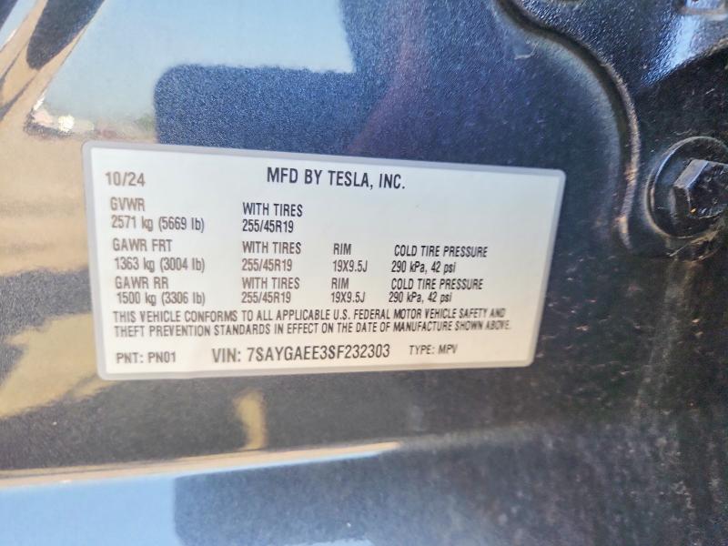 Aukcja sprzedaży 2025 Tesla Model Y, vin: 7SAYGAEE3SF232303, numer aukcji: 59258586