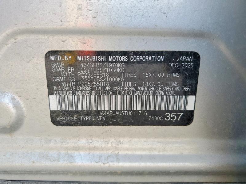 63142916 :رقم المزاد ، JA4ARUAU5TU011716 vin ، 2026 Mitsubishi Outlander Sport مزاد بيع