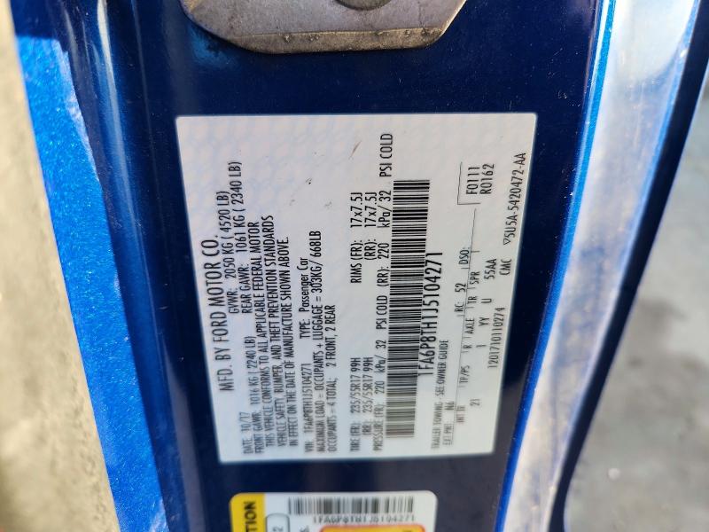 2018 Ford Mustang მანქანა იყიდება აუქციონზე, vin: 1FA6P8TH1J5104271, აუქციონის ნომერი: 59611206